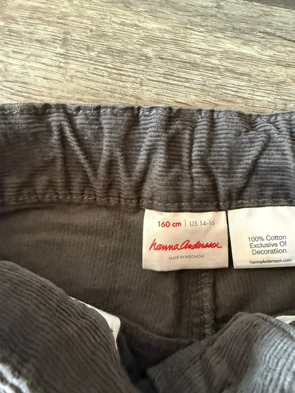Boys Hanna Andersson Dark Gray Corduroy Pants